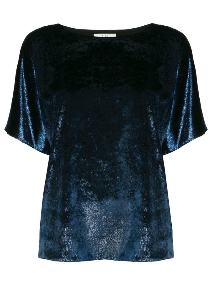 Tibi Velvet Lurex Top - Blue