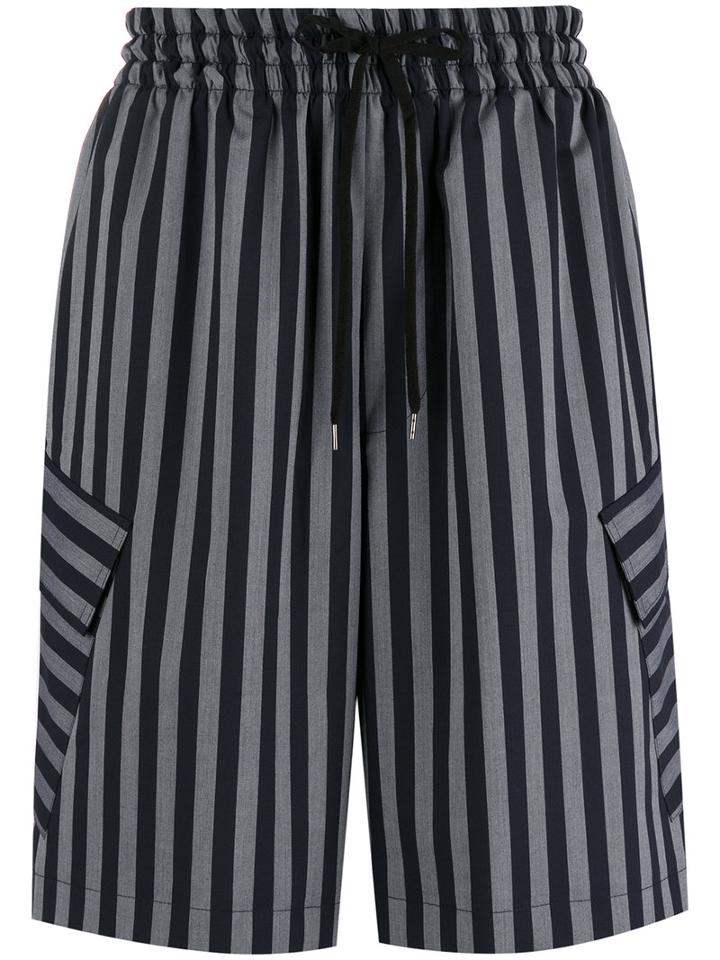 Cmmn Swdn Striped Shorts, Men's, Size: 48, Black, Nylon/spandex/elastane/viscose