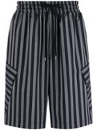Cmmn Swdn Striped Shorts, Men's, Size: 48, Black, Nylon/spandex/elastane/viscose