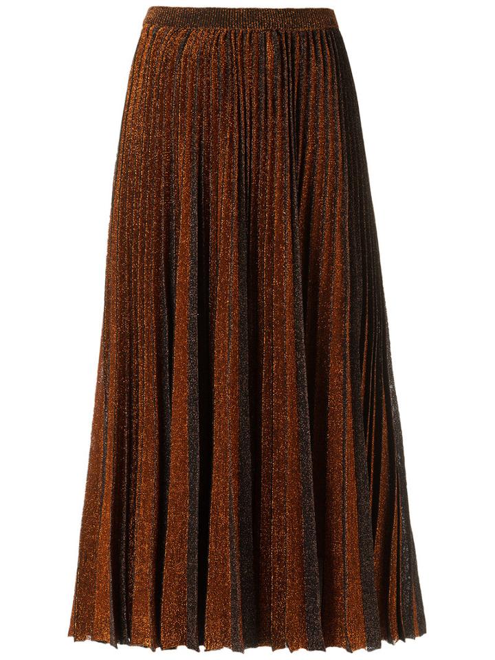 Gig - Midi Knitted Skirt - Women - Polyester - P, Brown, Polyester
