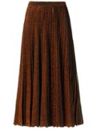 Gig - Midi Knitted Skirt - Women - Polyester - P, Brown, Polyester