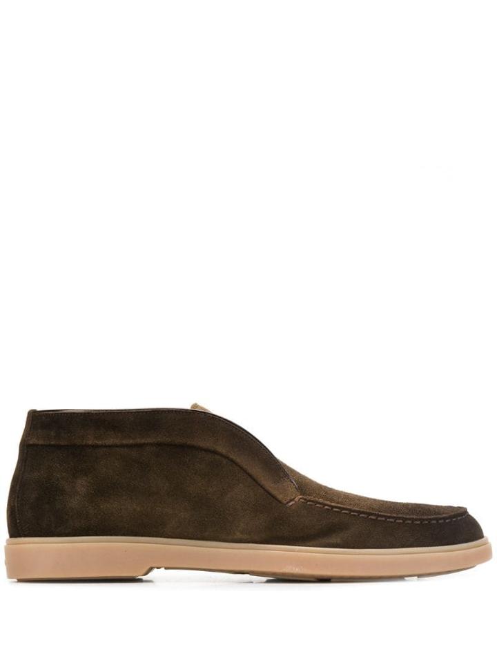 Santoni Slip-on Suede Shoes - Brown