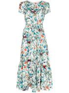 Borgo De Nor Eliza Tiered Floral Midi Dress - White