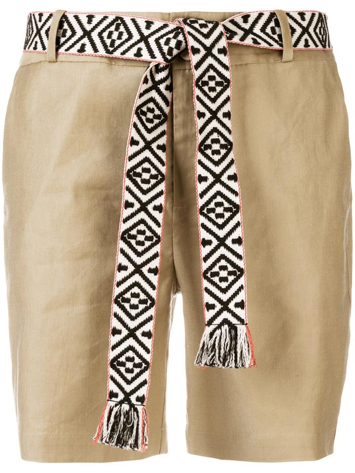 Steffen Schraut Ikat Belt Shorts - Nude & Neutrals