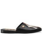 Gucci Leather Slipper With Ny Yankees&trade; Patch - Black