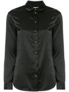 Maison Kitsuné Satin Peter-pan Collar Shirt - Black
