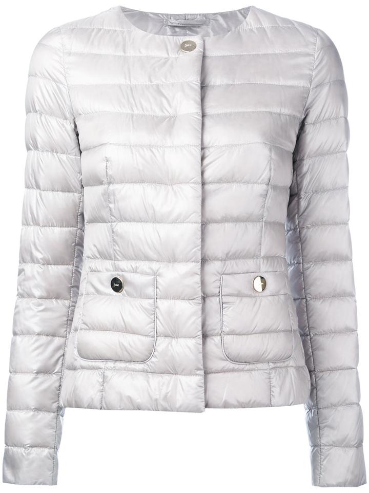 Herno - Padded Jacket - Women - Cotton/polyamide/acetate/goose Down - 40, Nude/neutrals, Cotton/polyamide/acetate/goose Down