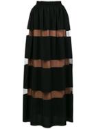 No21 Tulle Panel Maxi Skirt - Black
