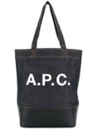 A.p.c. Logo Shopper Tote - Blue