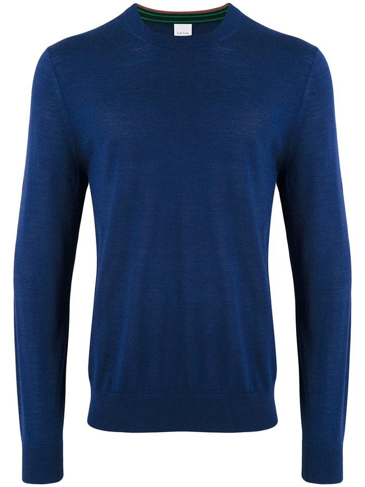 Paul Smith - Crew Neck Jumper - Men - Silk/merino - S, Blue, Silk/merino