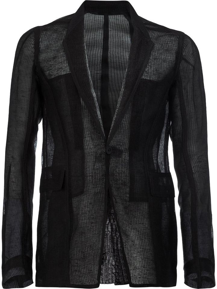 Rick Owens Knitted Blazer, Men's, Size: 52, Black, Silk/linen/flax