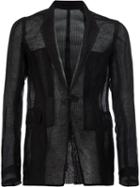 Rick Owens Knitted Blazer, Men's, Size: 52, Black, Silk/linen/flax