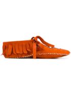 Brother Vellies Embroidered Moccasins - Orange