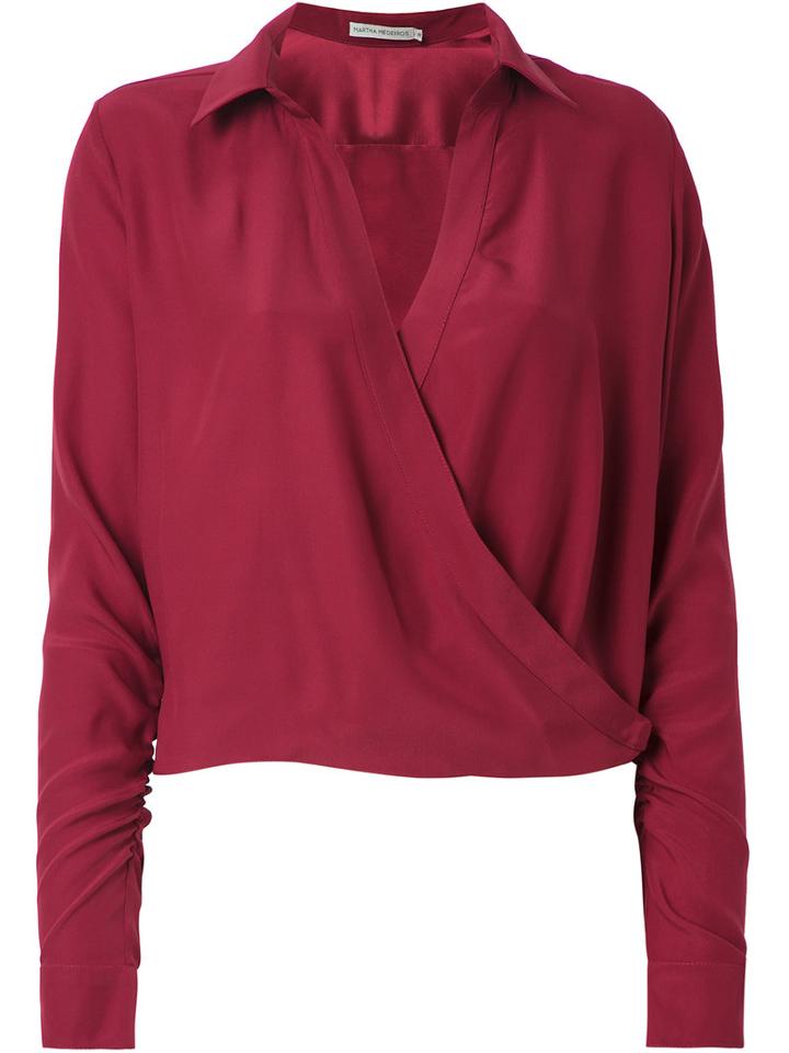 Martha Medeiros - Wrap Andrea Shirt - Women - Silk - 44, Women's, Red, Silk
