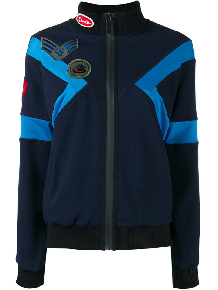 Mr & Mrs Italy Contrast Panel Zipped Sweatshirt - Black