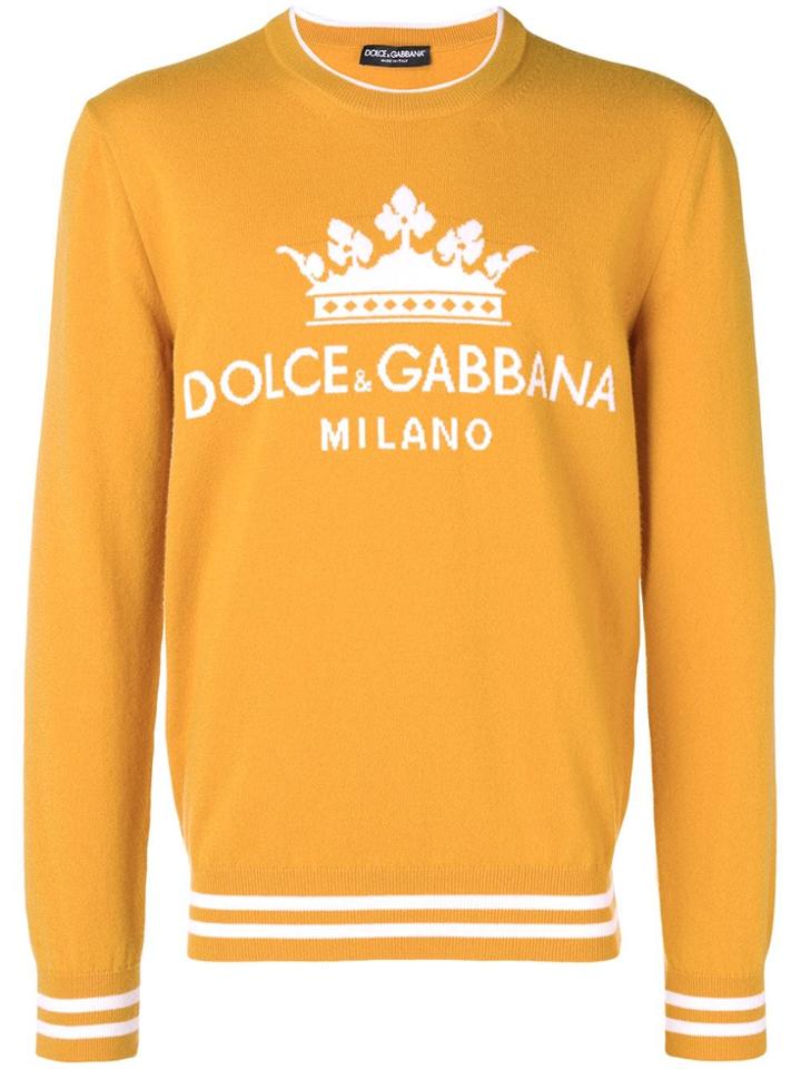 Dolce & Gabbana Logo Knit Jumper - Orange