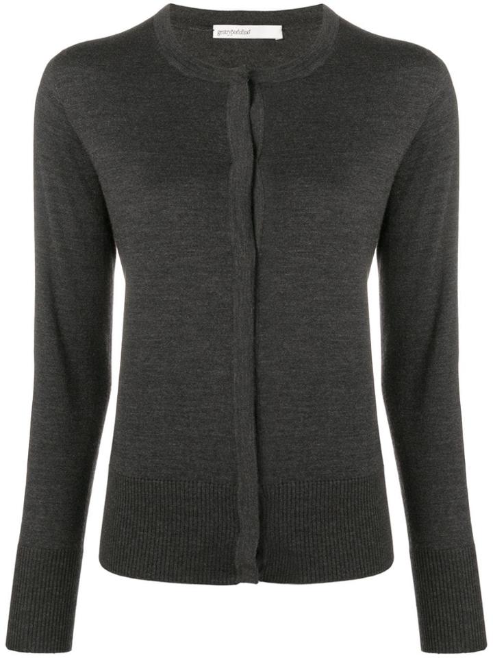 Gentry Portofino Round Neck Cardigan - Grey