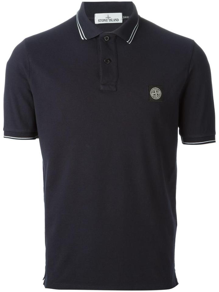 Stone Island Classic Polo Shirt, Men's, Size: Xl, Blue, Cotton/spandex/elastane