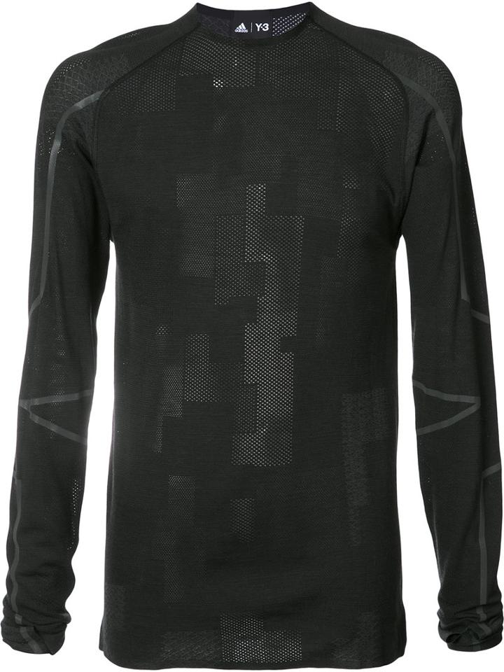 Y3 Sport Mesh Sports Top, Men's, Size: Medium, Black