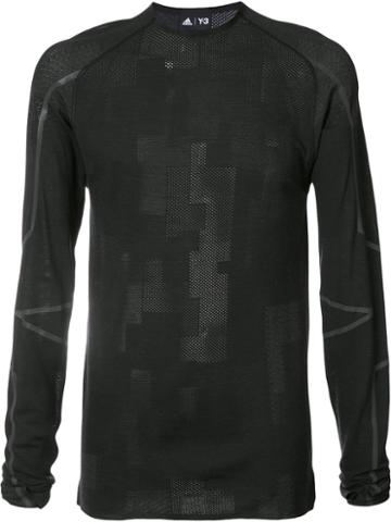 Y3 Sport Mesh Sports Top, Men's, Size: Medium, Black