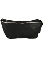 Guidi Distressed Leather Shoulder Bag - Black