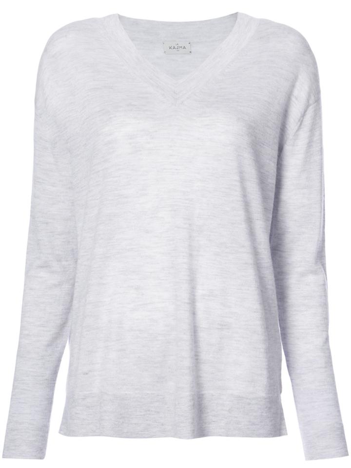 Le Kasha V-neck Knit Pullover - Grey