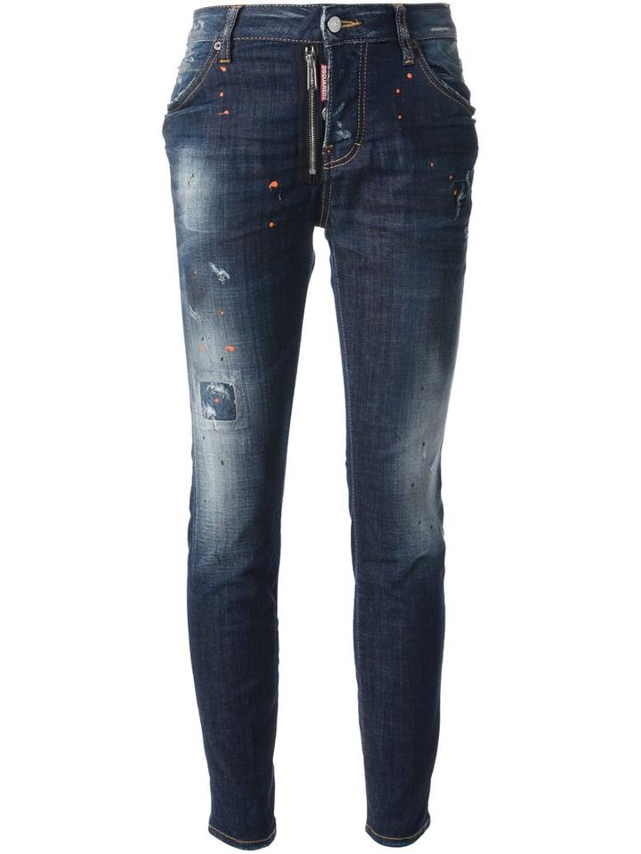 Dsquared2 Worn Jeans, Women's, Size: 42, Blue, Cotton/spandex/elastane