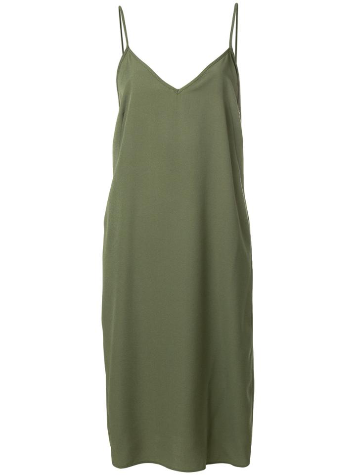 Mm6 Maison Margiela Spaghetti Strap Midi Dress - Green