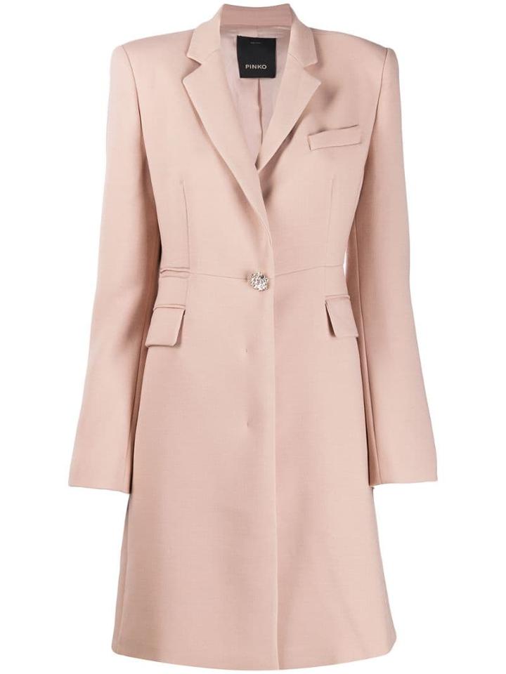 Pinko Fitted Single-breasted Coat - Neutrals