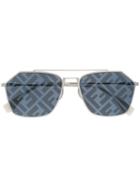 Fendi Eyewear Monogram Lense Sunglasses - Black