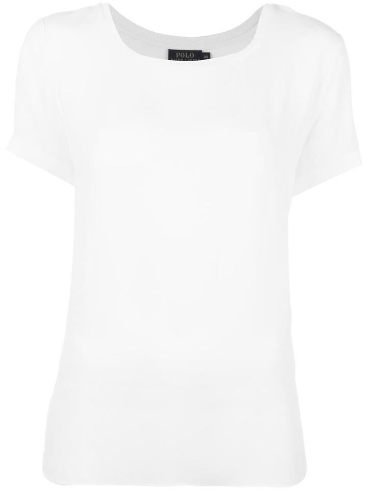 Polo Ralph Lauren Scoop Neck T-shirt, Women's, Size: Small, White, Mulberry Silk