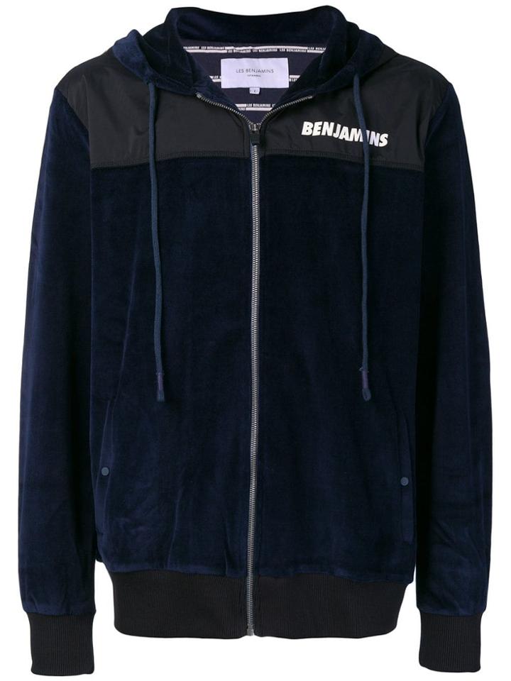Les Benjamins Logo Zipped Hoodie - Blue