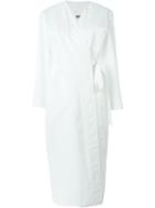 Mm6 Maison Margiela V-neck Wrap Midi Dress, Women's, Size: 40, White, Cotton