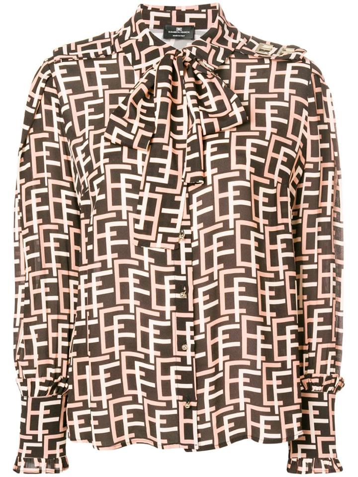Elisabetta Franchi Geometric Print Shirt - Black