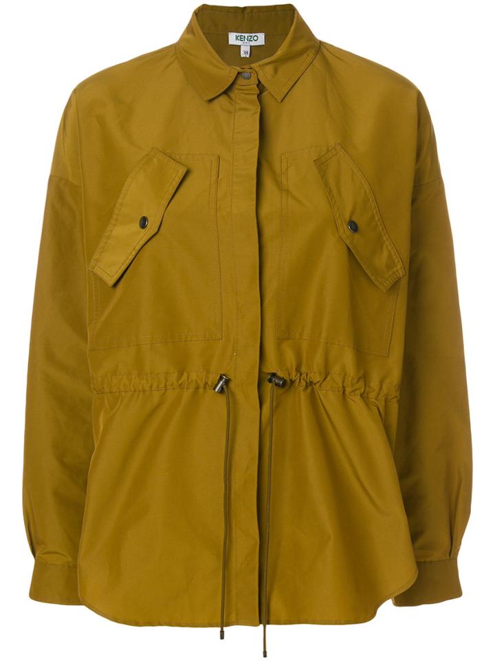 Kenzo Peplum Shirt Jacket - Yellow & Orange