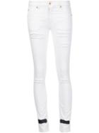Off-white Distressed Skinny Jeans, Women's, Size: 28, White, Cotton/spandex/elastane