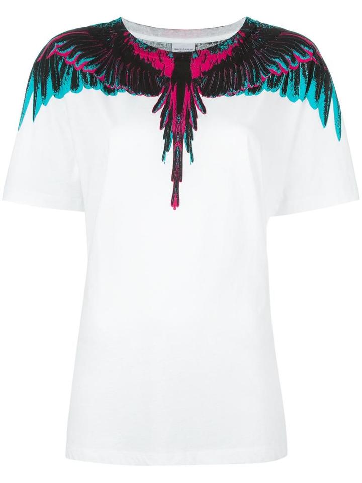 Marcelo Burlon County Of Milan Feather Print T-shirt, Women's, Size: Small, White, Cotton
