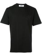 Msgm Embroidered Logo T-shirt, Men's, Size: Large, Black, Cotton