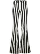 Alice+olivia - Striped Wide Leg Jeans - Women - Cotton/polyester/spandex/elastane - 28, Black, Cotton/polyester/spandex/elastane