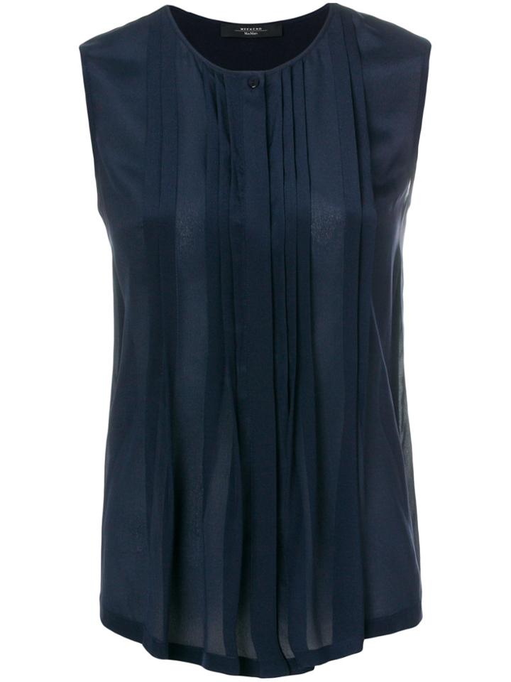 Max Mara Pleated Front Top - Blue