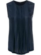 Max Mara Pleated Front Top - Blue