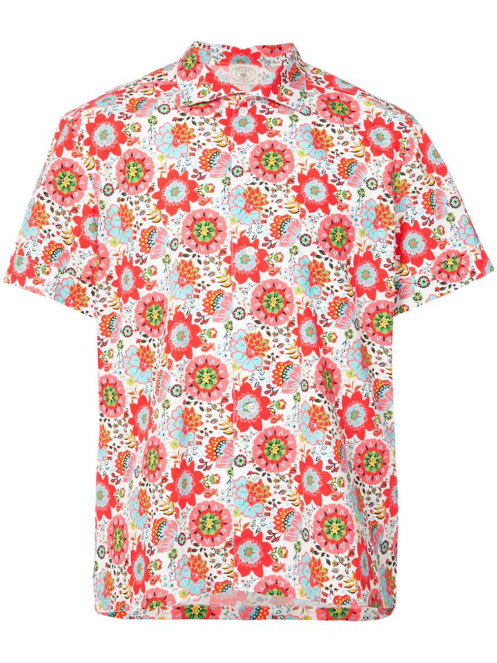 Holiday Short Sleeved Floral Shirt - Red