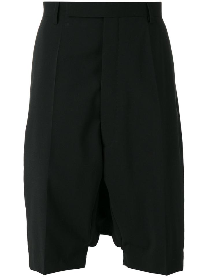 Rick Owens Pod Tailored Shorts, Men's, Size: 46, Black, Virgin Wool/cupro