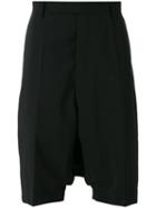 Rick Owens Pod Tailored Shorts, Men's, Size: 46, Black, Virgin Wool/cupro