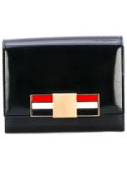 Thom Browne Short Zip Around Wallet With Red, White And Blue Enamel