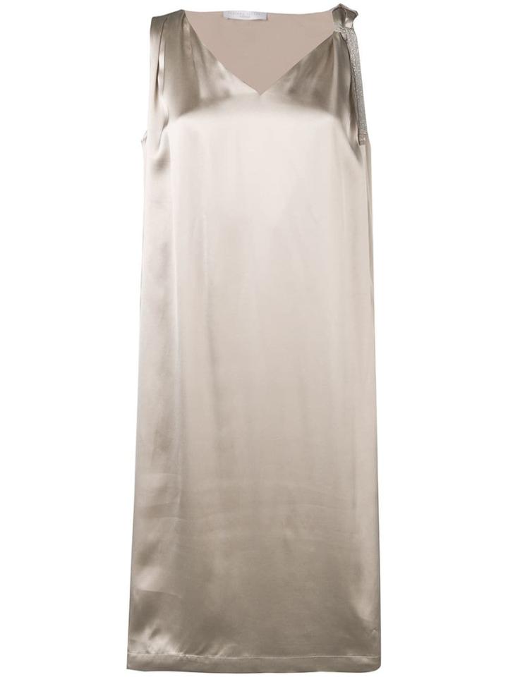 Fabiana Filippi Tie Neck Midi Dress - Neutrals
