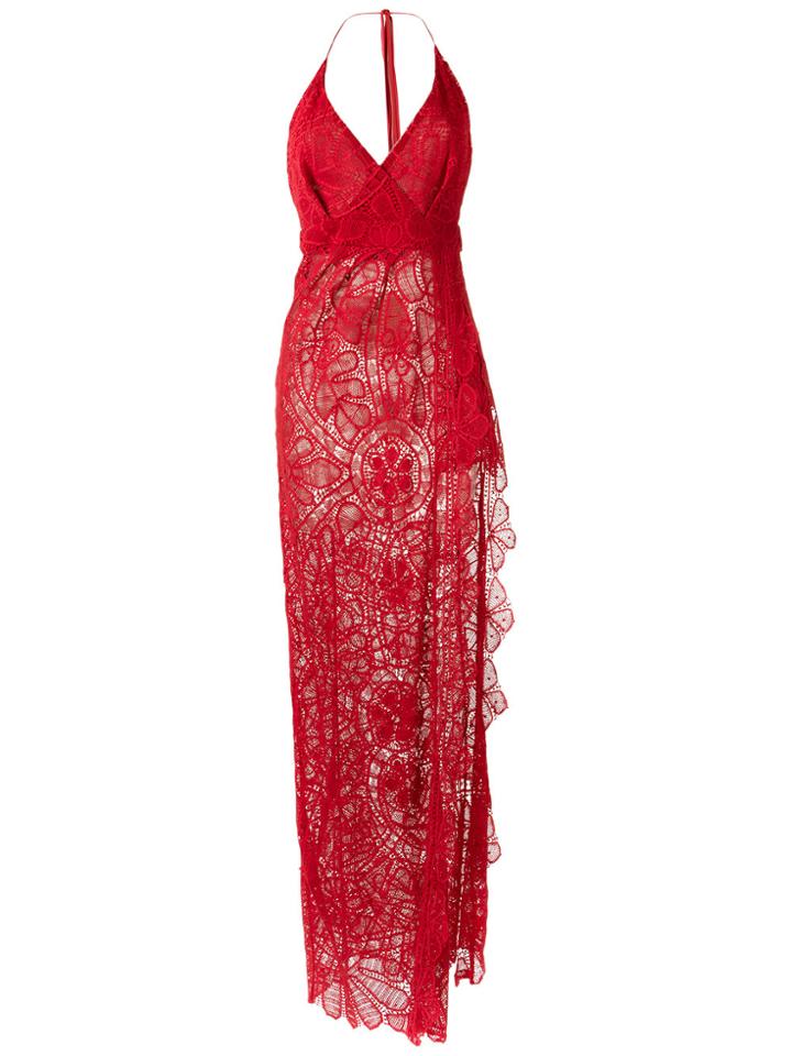 Martha Medeiros Lace Gown - Red
