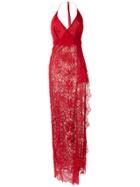 Martha Medeiros Lace Gown - Red