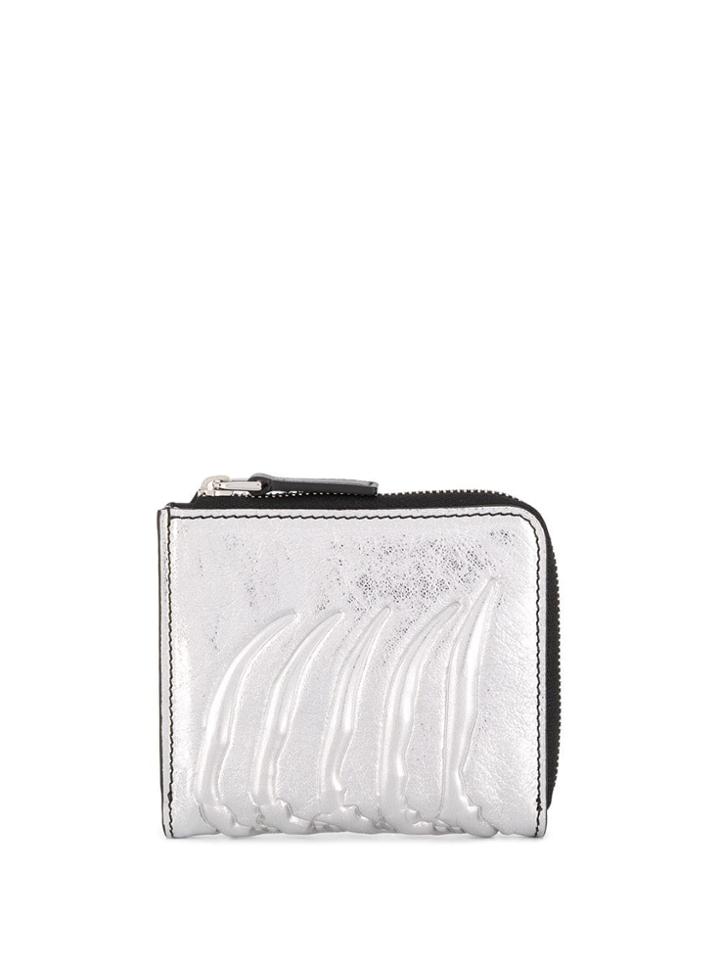 Alexander Mcqueen Rib Cage Wallet - Silver