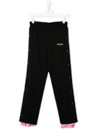 Msgm Kids Side Slit Trousers - Black